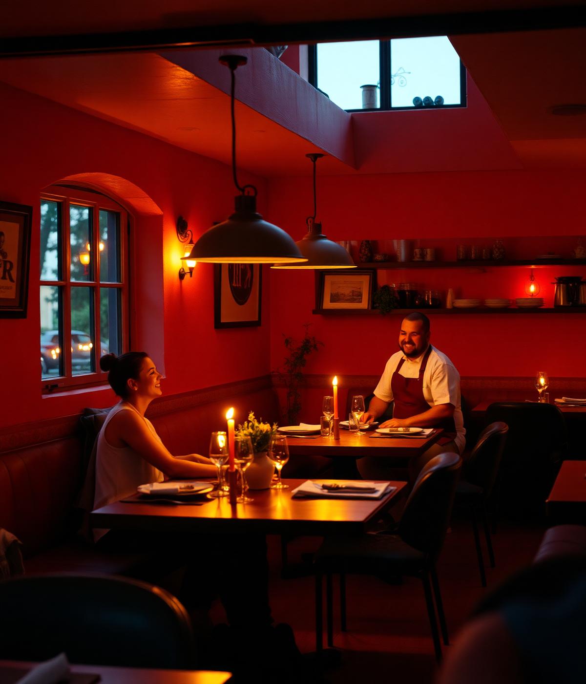 Abendstimmung im Restaurant